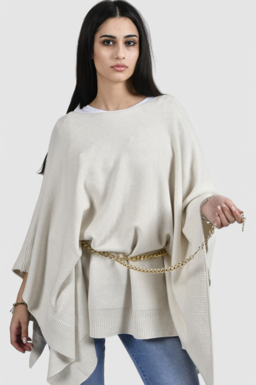 Ženski bijeli poncho Natasha