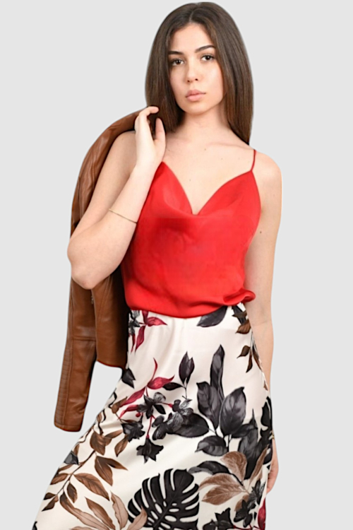 Ženski crveni elegantni top Scarlet