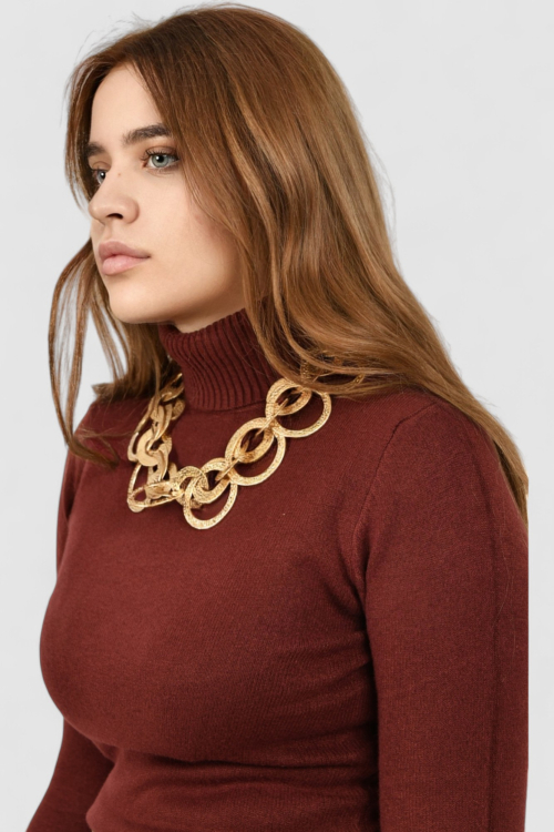 Ženski smeđi lagani džemper Zoey