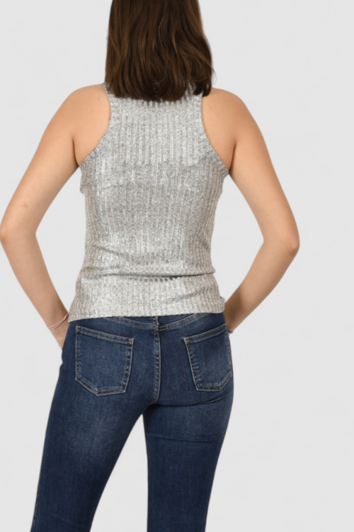 Ženska srebrna majica bez rukava Selena