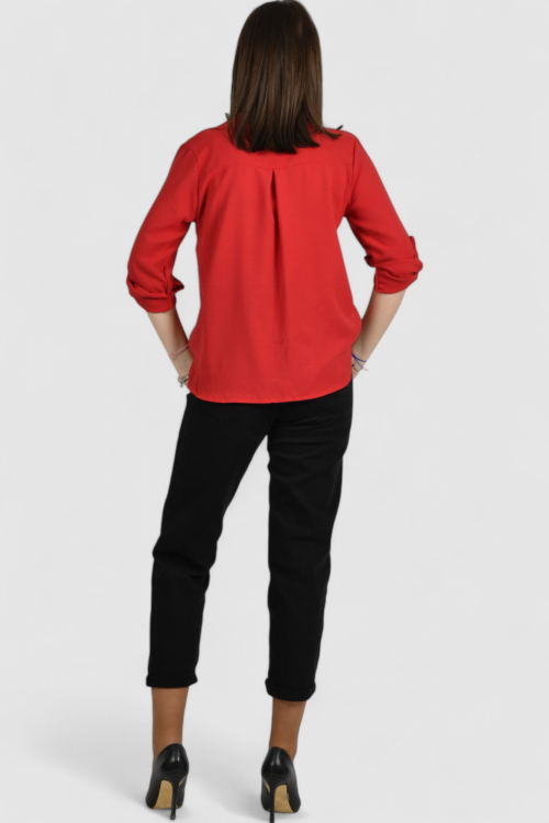 Ženska crvena elegantna košulja Blakely