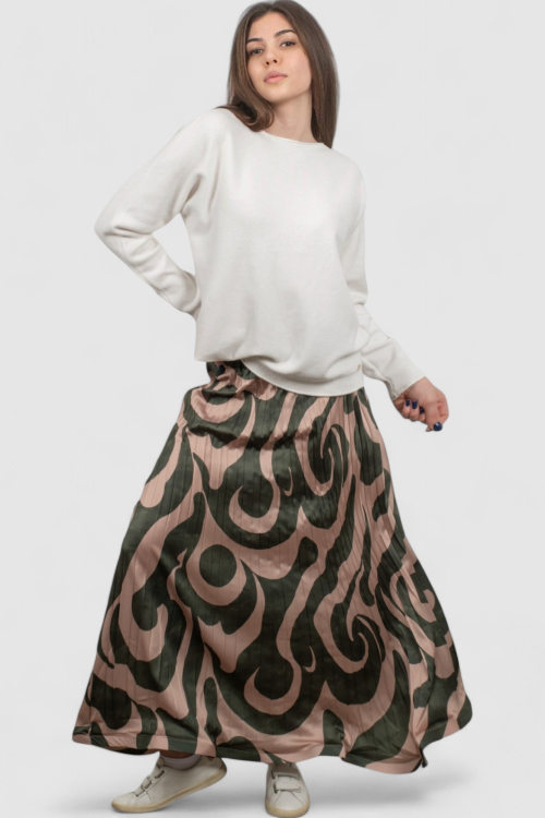 Ženska zelena midi plisirana suknja Eli