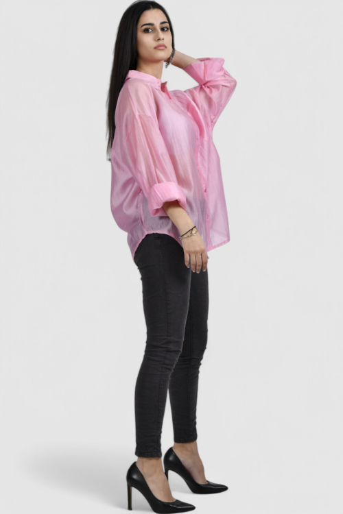 Ženska roza elegantna košulja Annabelle