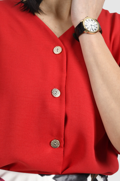 Ženska crvena elegantna košulja Ivelisse