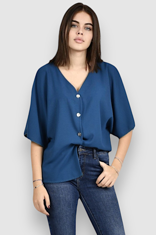 Ženska plava elegantna košulja Ivelisse