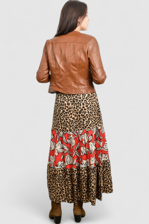 Ženska maxi suknja leopard uzorak Beatricia