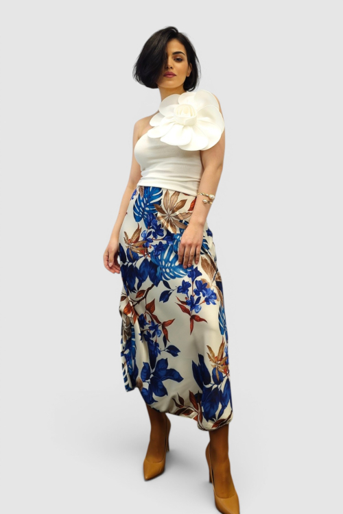 Ženska plava lagana midi suknja Anastasie