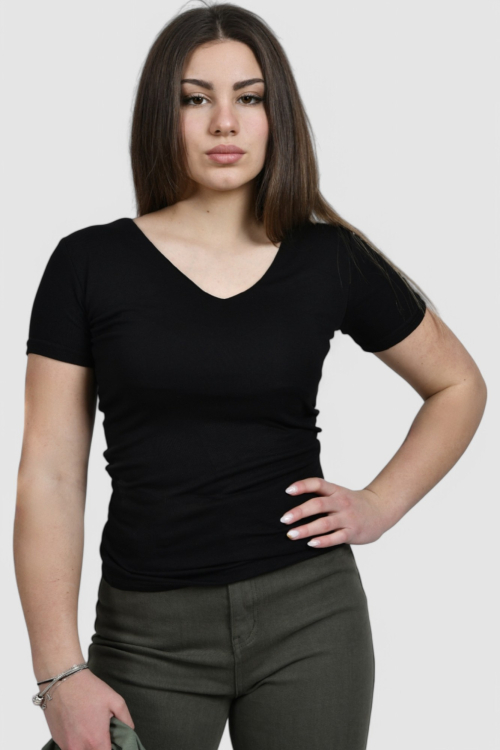 Ženska crna majica kratki rukav Dani