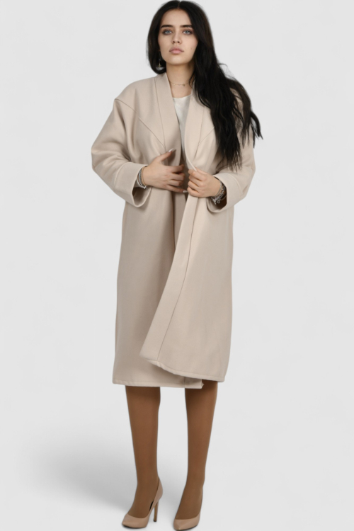 Ženski bež dugi kaput Carly
