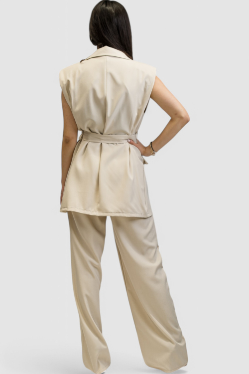 Žensko bež odijelo bez rukava Ella