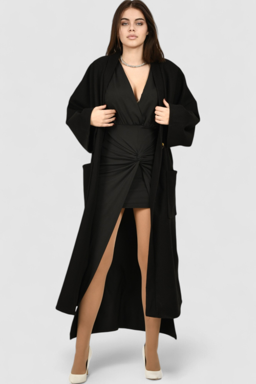 Ženska crna večernja haljina Savanna