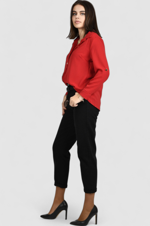 Ženska crvena elegantna košulja Blakely