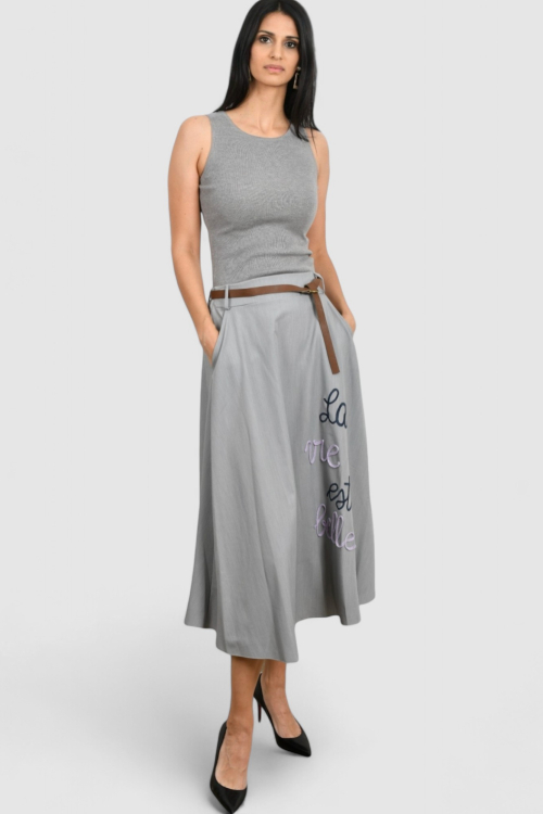 Ženska siva midi suknja May