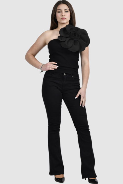 Ženski crni top Selina