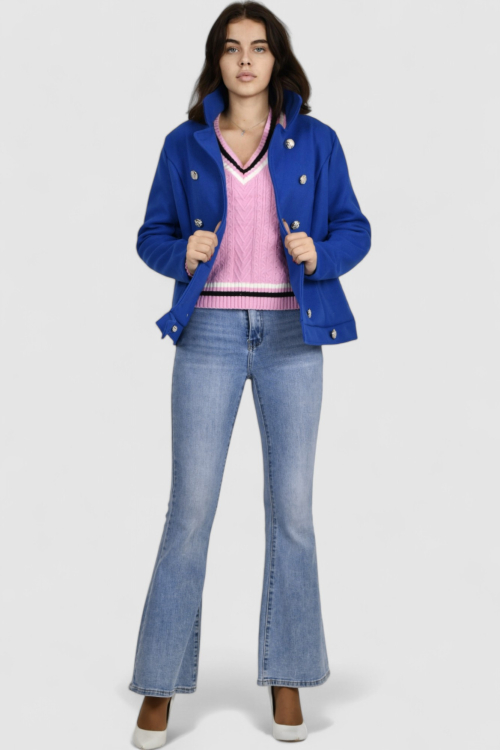 Ženski kraljevsko plavi kratki kaput Billie