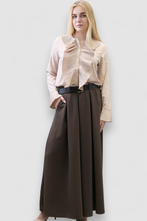 Ženske tamno smeđe  suknja hlače Cicely