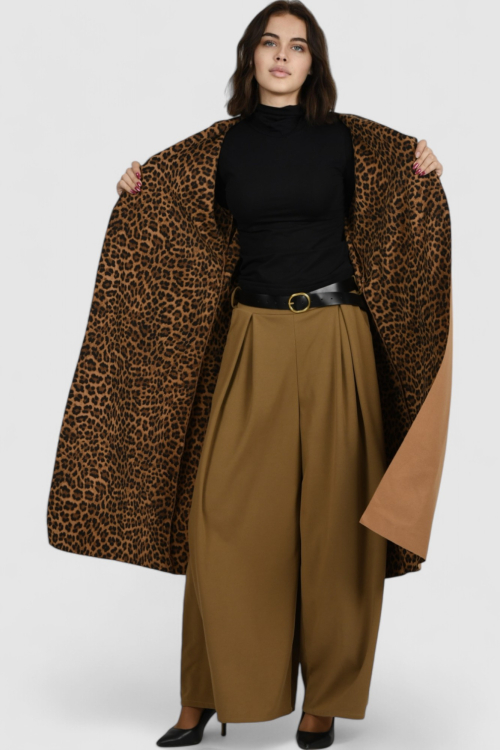 Ženski smeđi dugi kaput Paris