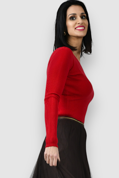 Ženski crveni lagani džemper Zoe