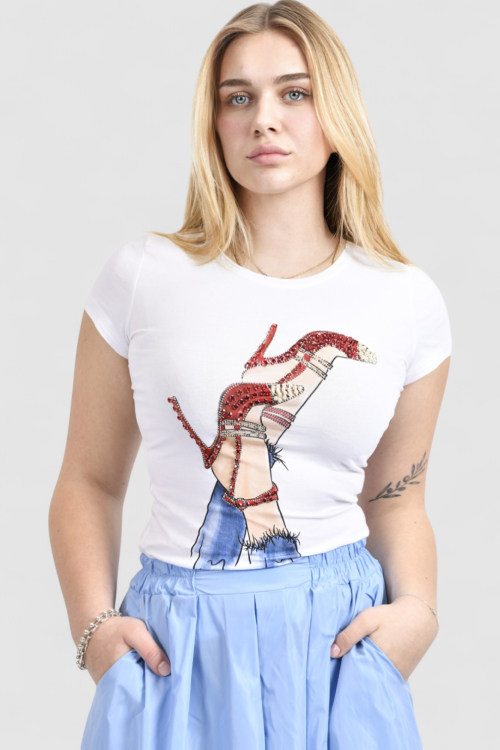 Ženska bijela majica kratki rukav Luciana