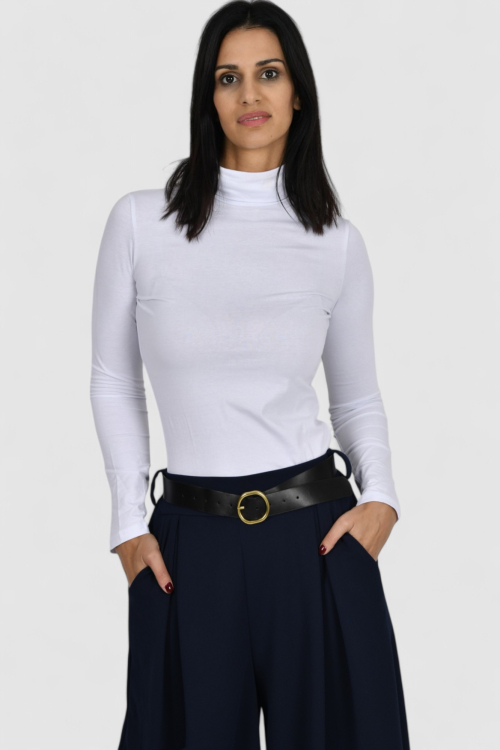 Ženska bijela dolčevita dugi rukav Calista