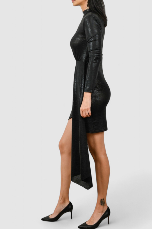 Ženska crna večernja haljina Ranya