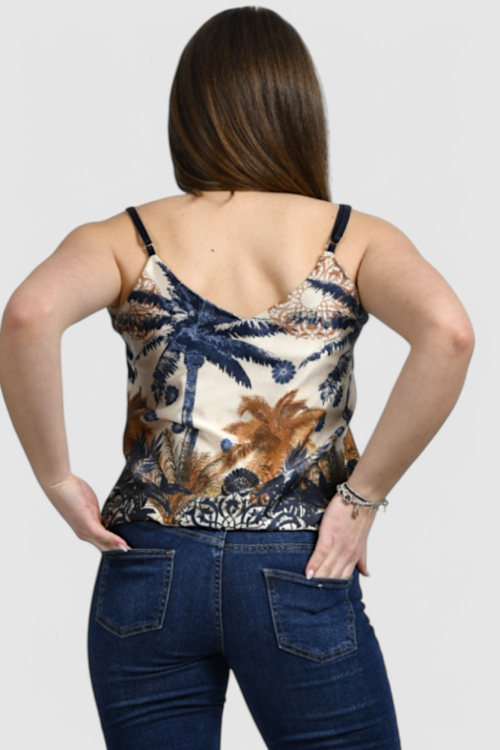 Ženski plavi elegantni top Floretta