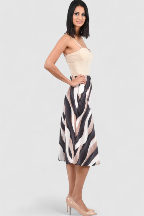 Ženska smeđa midi suknja Amayena