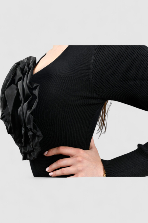 Ženska crna svakodnevna haljina Althea