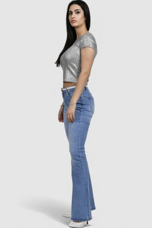 Ženska srebrna majica kratki rukav Gia