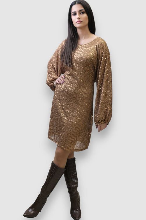 Ženska zlatna večernja haljina Finley