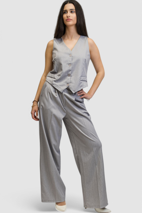 Žensko sivo odijelo sa prslukom Chantal