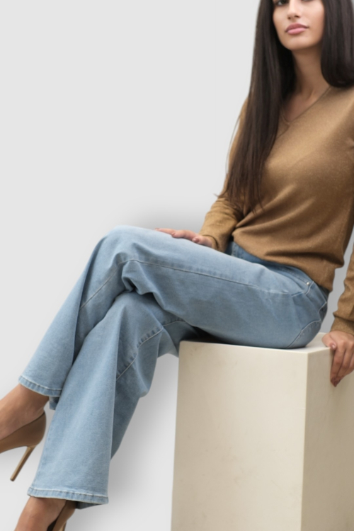 Ženski camel lagani džemper Amalia