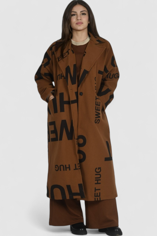 Ženski smeđi dugi kaput Liberty