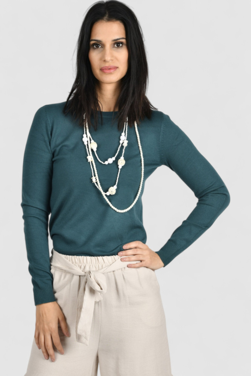 Ženski tamno zeleni lagani džemper Clarissa