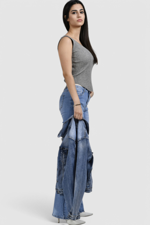 Ženski sivi top Skyla