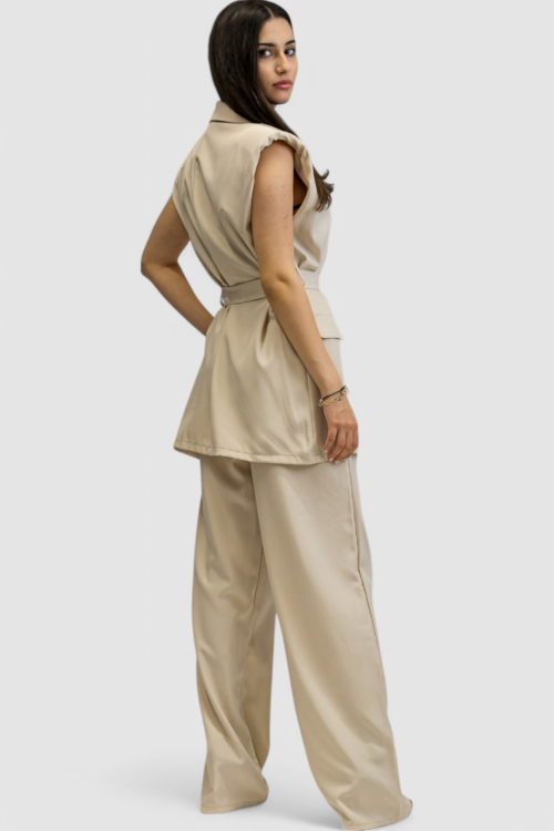 Žensko bež odijelo bez rukava Ella