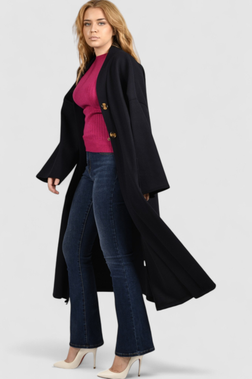 Ženski tamno plavi dugi kaput Madison