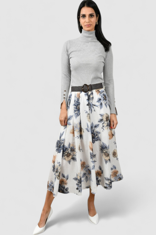 Ženska plava midi suknja Joselyn