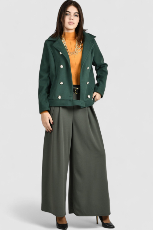 Ženski zeleni kratki kaput Billie