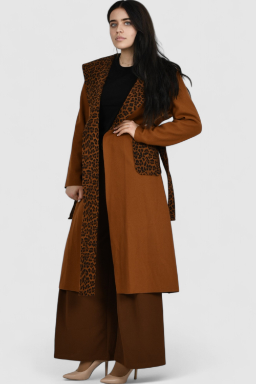 Ženski dugi kaput Paris Marron