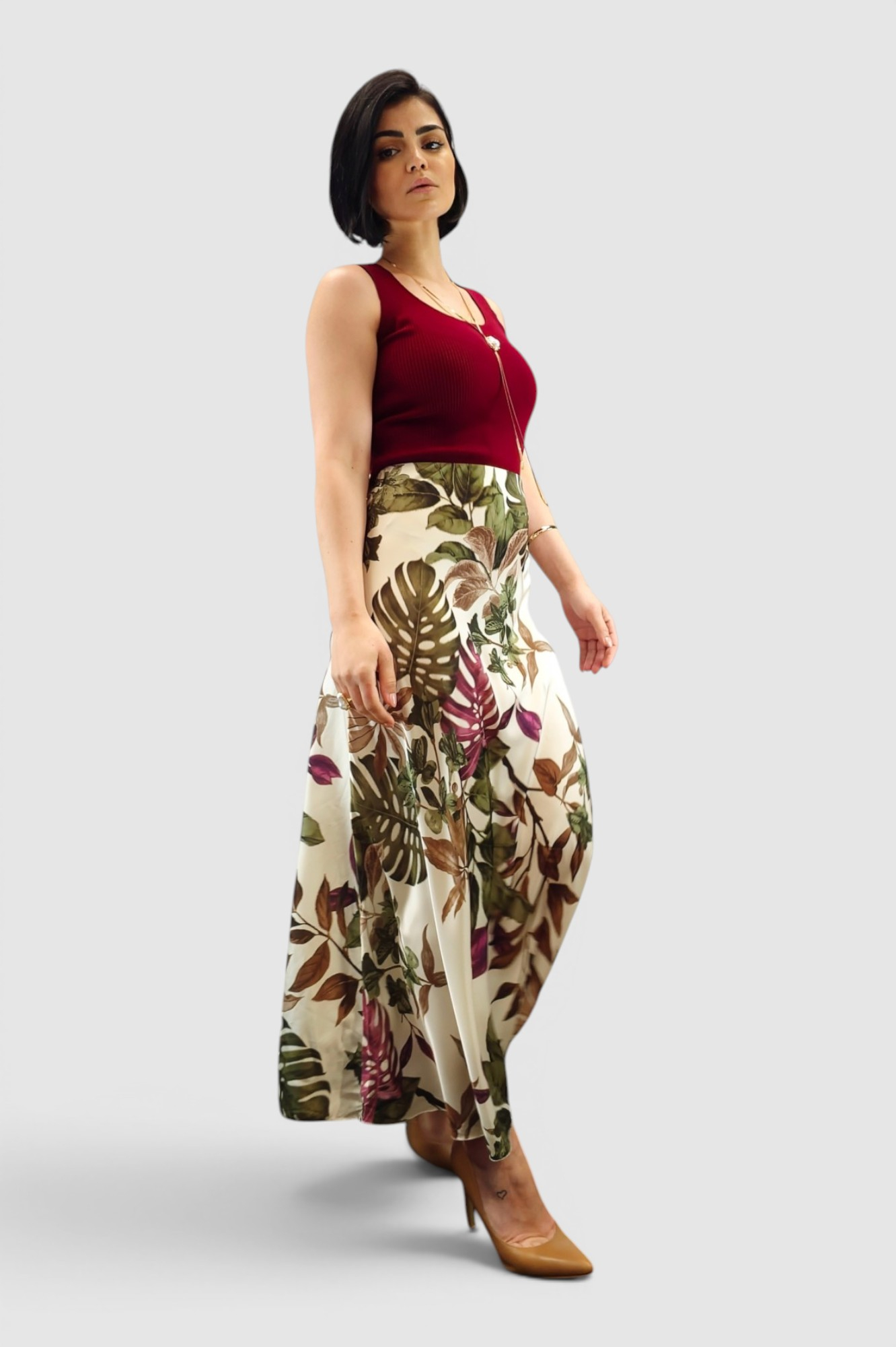 Ženska zelena lagana midi suknja Anastasie