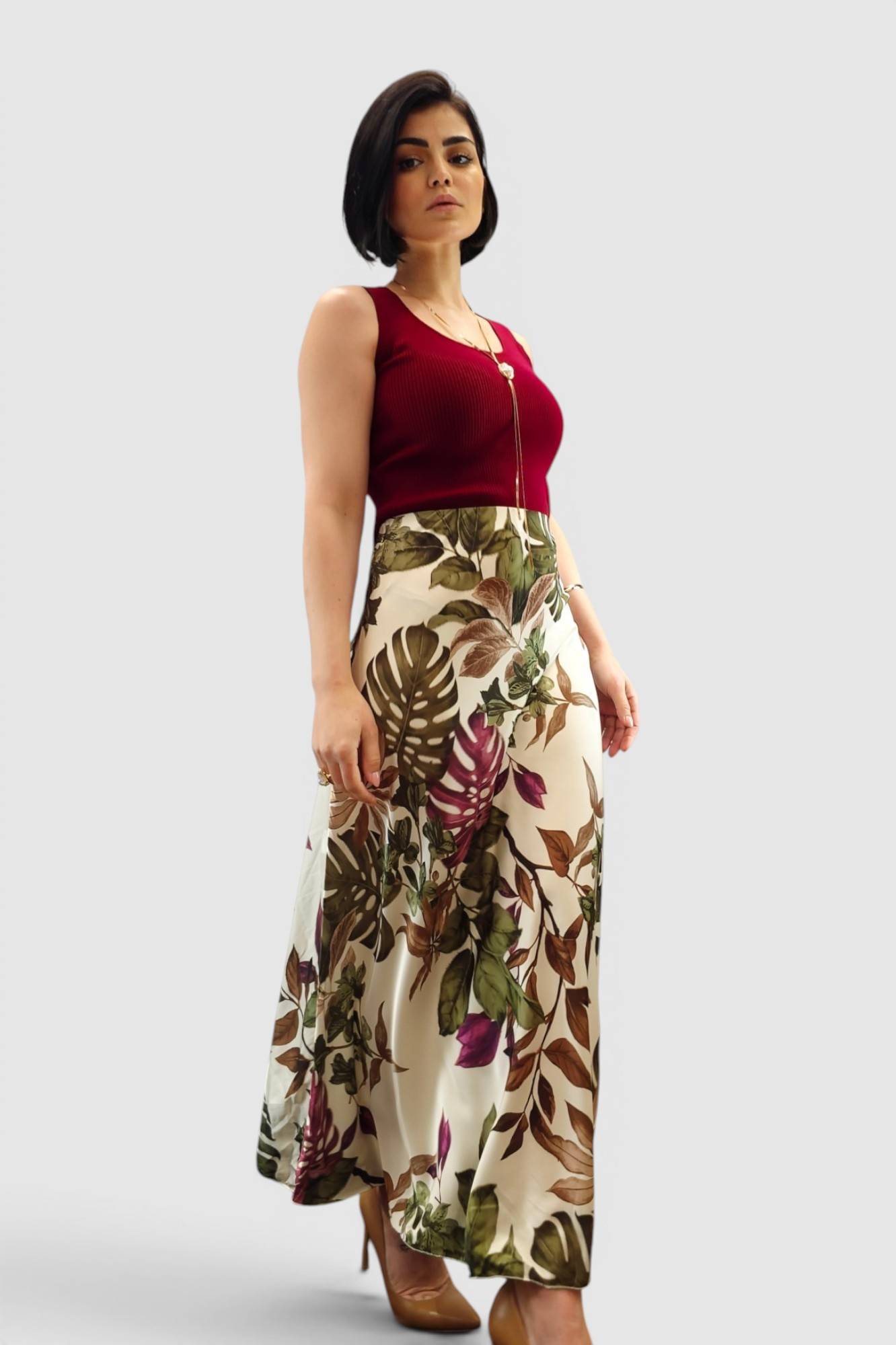 Ženska zelena lagana midi suknja Anastasie