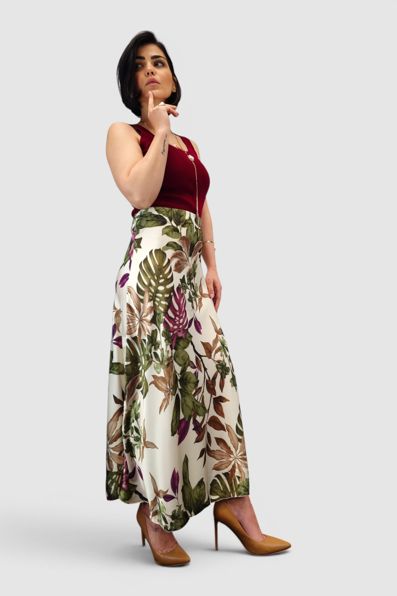 Ženska zelena lagana midi suknja Anastasie