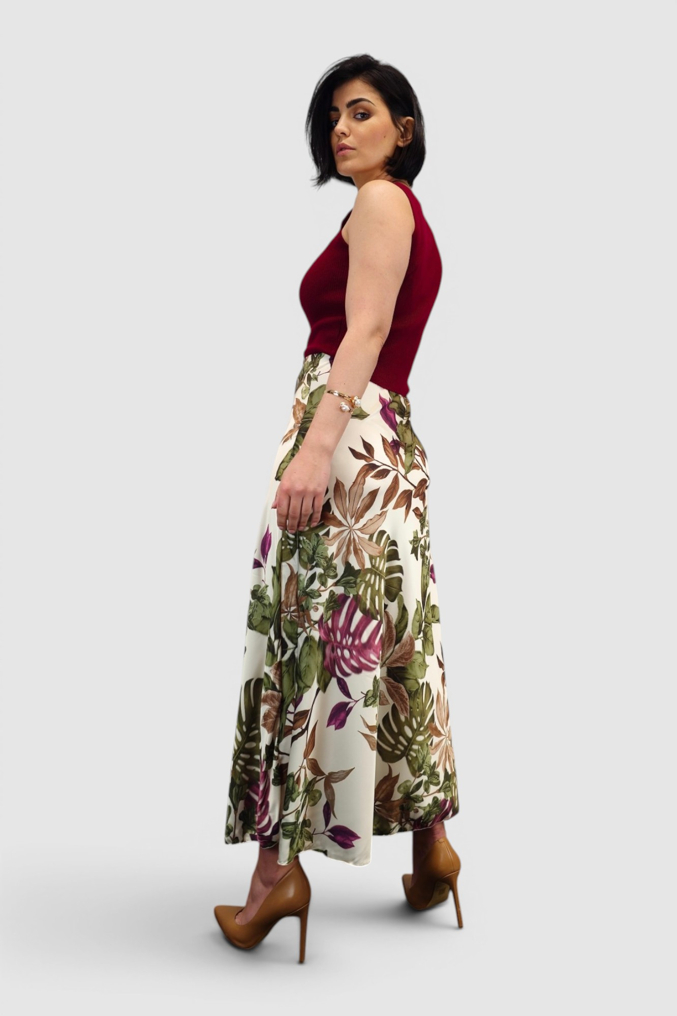 Ženska zelena lagana midi suknja Anastasie